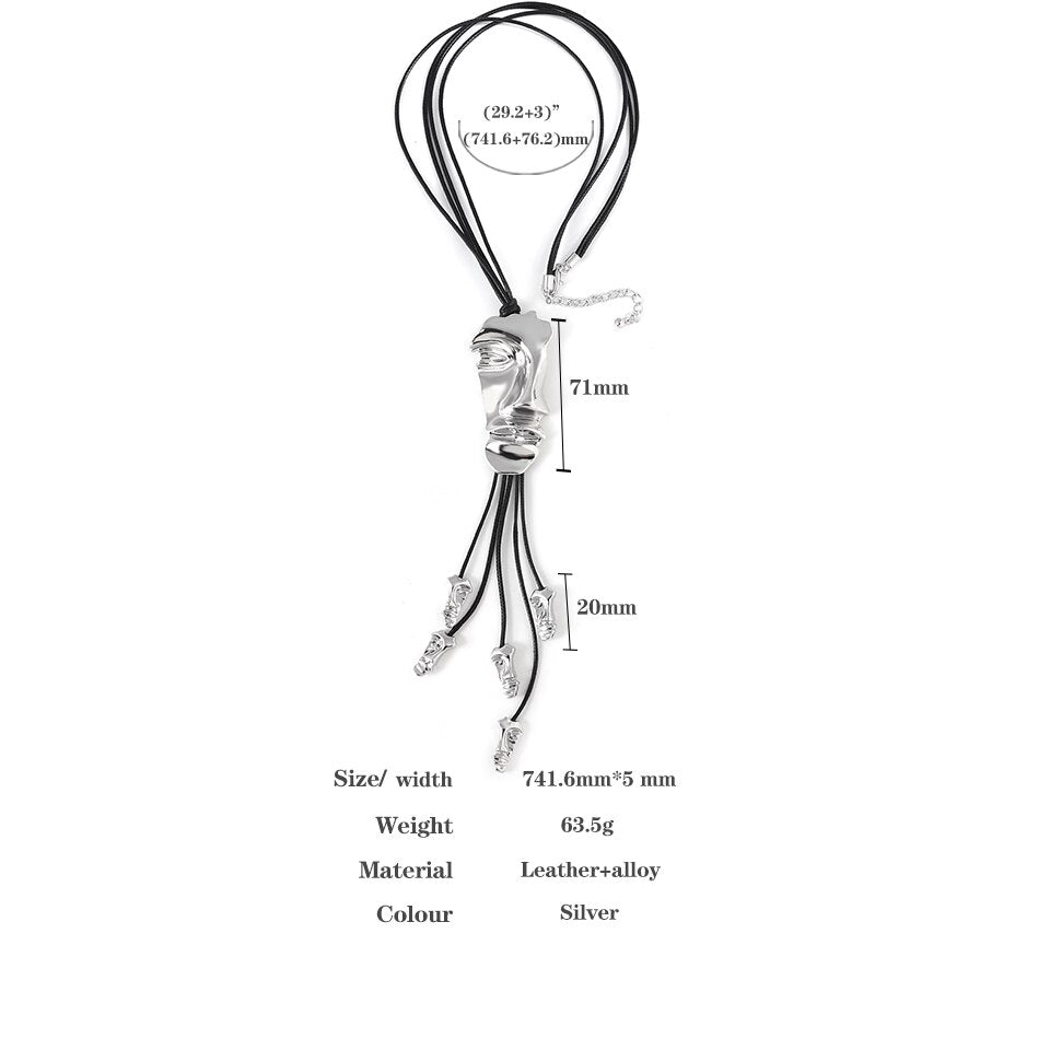 Colar de Corda Longo Pingente de Máscara