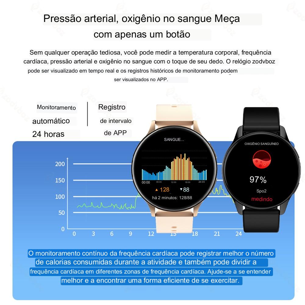 Smart Watch Redondo à Prova D'água