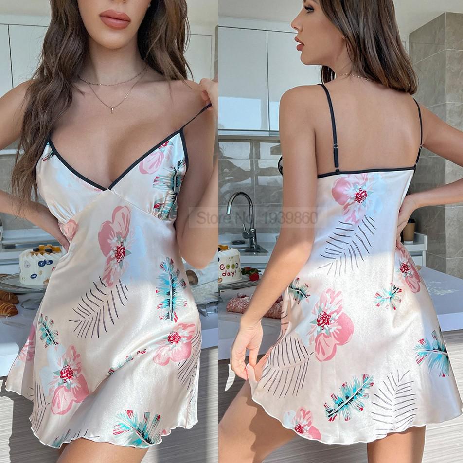 Camisola de Cetim Curta de Alças Várias Estampas