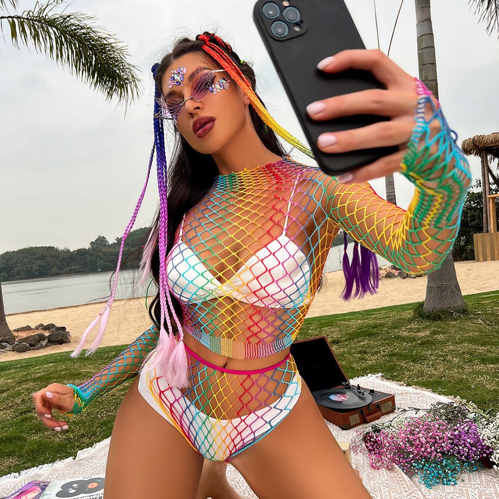 Saída de Praia Estilo Arrastão Colorido Vários Modelos