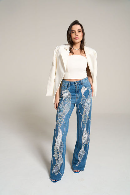 Calça Jeans Wide Leg